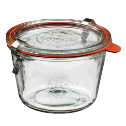 Pot Weck transparent avec couvercle et joint 370 ml