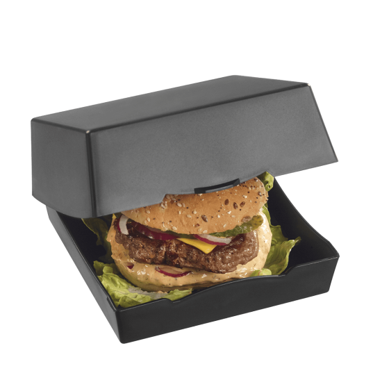 Boîte burger LOOP avec couvercle PP 169x171 mm
