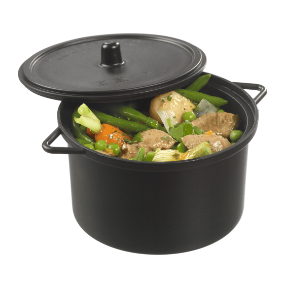 Cocotte LOOP avec couvercle PP noire 650 ml