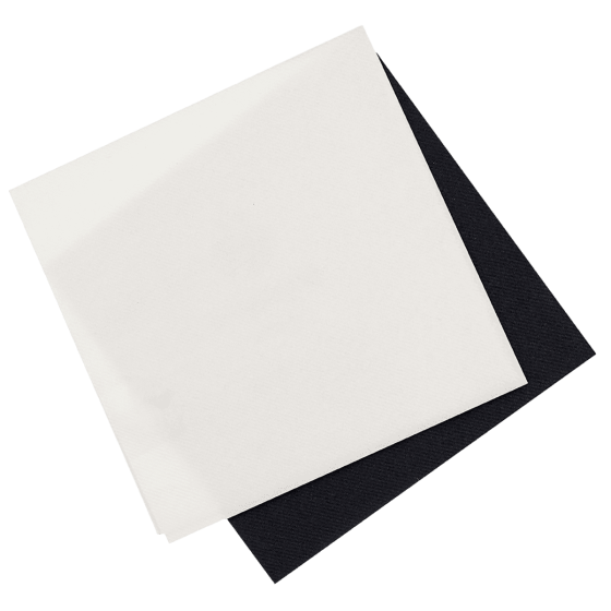 Serviette noire double point 200x200 mm