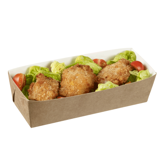 Barquette salade carton + couvercle et bague 650 ml