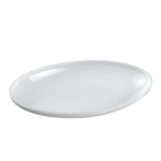 Assiette Galaxie ovale PP blanc 117x72 mm