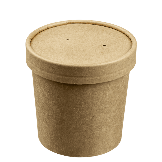 Pot Ecokraft avec lamination + couvercle 370 ml