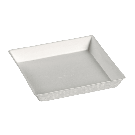 Assiette Quartz pulpe de canne avec lamination 110x110 mm