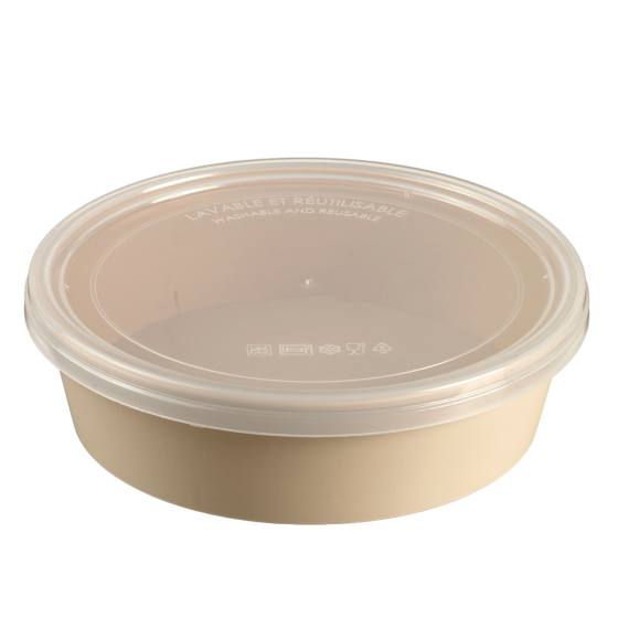 Insalatiera LOOP + coperchio in PP beige chiaro 1.000 ml