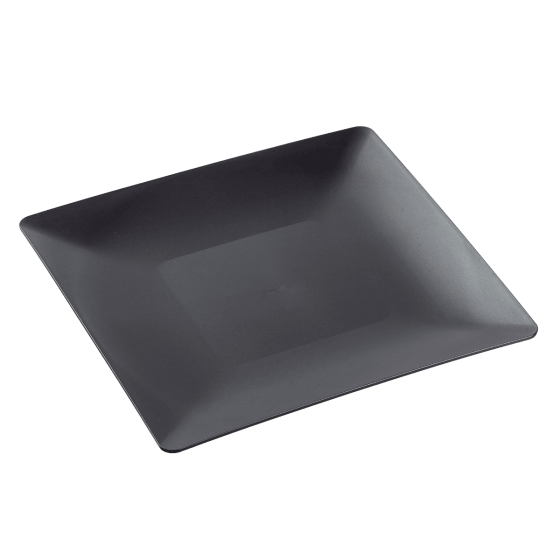 Piatto Fluid' in PP nero da 250x250 mm