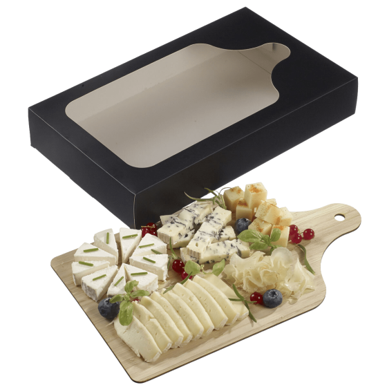 Scatola cartone con finestrella per tagliere Bistro 300x180