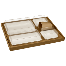 Kit plateau-repas Ecokraft vaisselle Kanopée laminée + couv