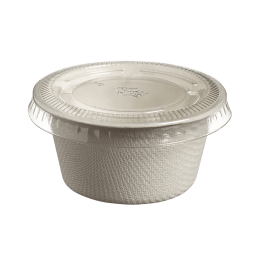 Pot à sauce pulpe de canne avec couvercle RPET 54 ml