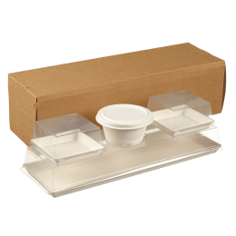 Kit Scatola in kraft bio con stoviglie in polpa di canna