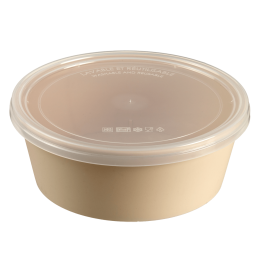 Insalatiera LOOP + coperchio in PP beige chiaro 1.300 ml