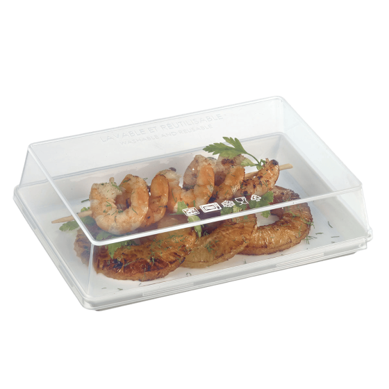 Couvercle PP pour assiette Quartz PP 185x130 mm