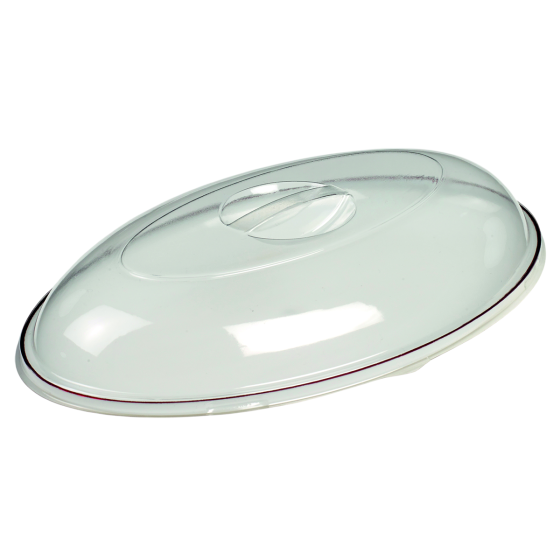 Piatto Galaxie ovale bianco con bordatura bordeaux 220x145 mm