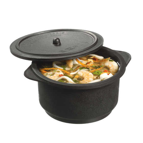 Cocotte LOOP avec couvercle PP noir 350 ml
