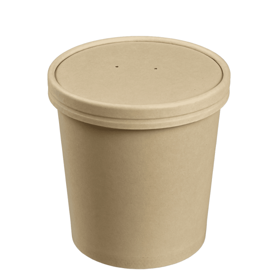 Pot fibre de bambou avec lamination + couvercle 475 ml