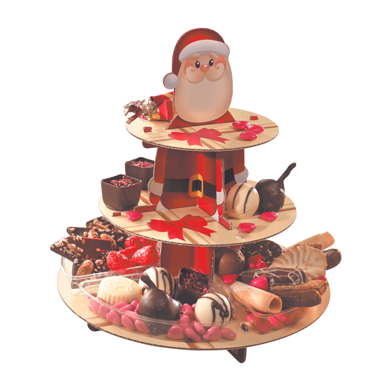 Espositore Babbo Natale + 4 vaschette - 24 pacchi da 1