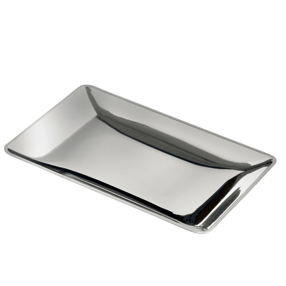 Piatto Fluid argentato 90x60x9 mm