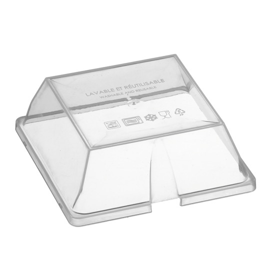 Couvercle PP pour assiette Fluid' PP 110x110 mm Couvercle PP pour assiette Fluid' PP 110x110 mm