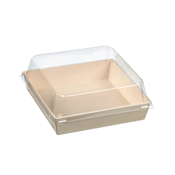 Barquette bois avec lamination + couvercle 500 ml Barquette bois avec lamination + couvercle 500 ml