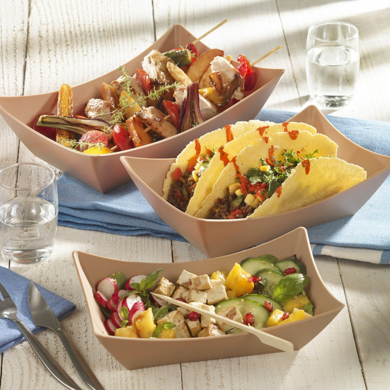 Vaschetta Snacking LOOP in PP beige scuro 500 ml Vaschetta Snacking LOOP in PP beige scuro 500 ml