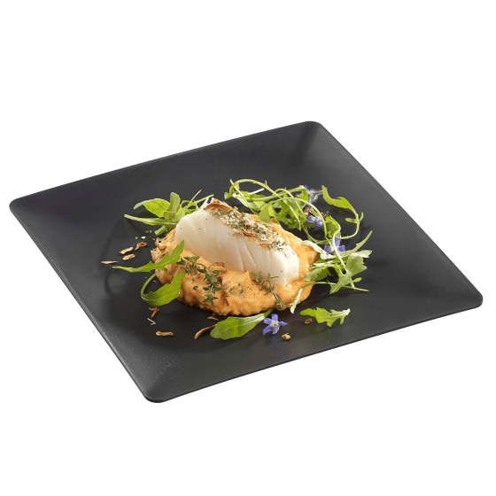 Piatto Fluid' in PP nero da 250x250 mm Piatto Fluid' in PP nero da 250x250 mm