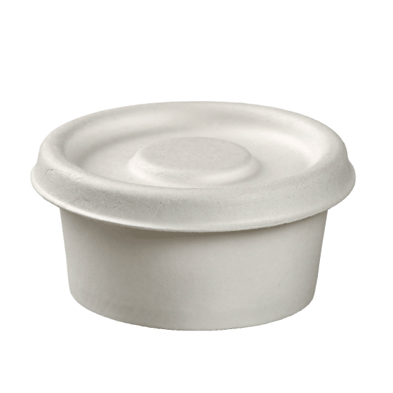Coperchio in polpa di canna per ciotolina per salsa da 50 ml Coperchio in polpa di canna per ciotolina per salsa da 50 ml