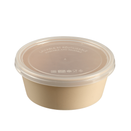 Saladier LOOP avec couvercle PP beige clair 750 ml
