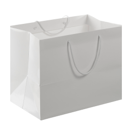 Borsa in carta verniciata bianca