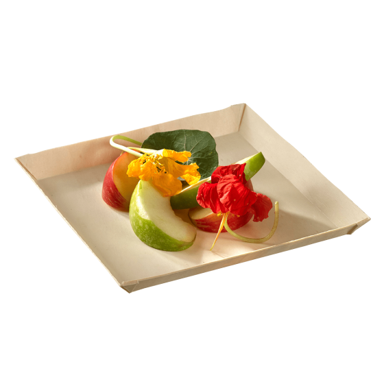 Piatto Quartz in legno laminato da 130 x 130 mm