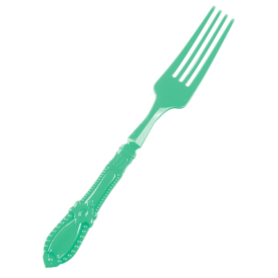 Mini fourchette Baroque vert d'eau PS - 12 paquets de 25
