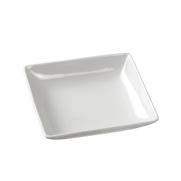 Piatto Fluid' fondo in ceramica bianca da 128x118x25 mm