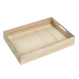 Plateau bois empilable 380x275x66 mm