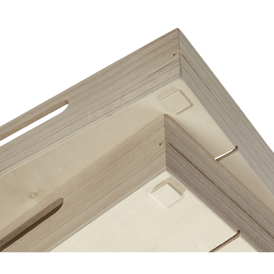 Plateau bois empilable 380x275x66 mm