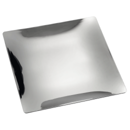 Assiette Fluid' argentée PS 250x250 mm - 24 paquets de 2