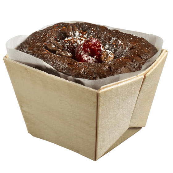 Vaschetta quadrata alta con carta da forno da 180 ml