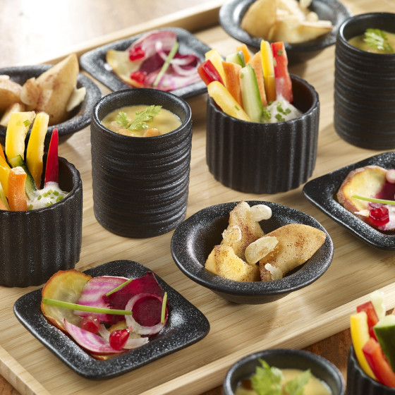 Ciotolina Pasta Ditalini ceramica nera 60 ml