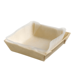 Vaschetta quadrata con carta da forno da 70 ml