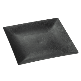 Assiette Fluid' PP noir texturé 200x200 mm