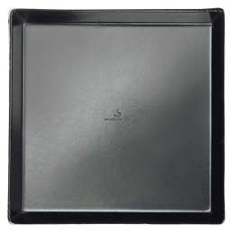 Assiette Quartz pulpe de canne avec lam. noire 160x160 mm