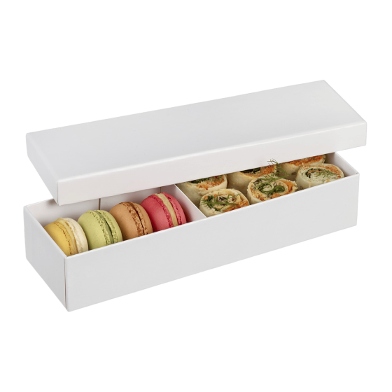 Coffret carton blanc (base + couvercle) 245x80x50 mm
