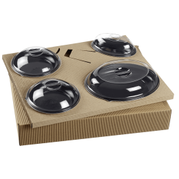 Kit vassoio pasti Polaris stoviglie Galaxy nere + pos