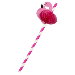 Paille Flamant rose papier 195 mm