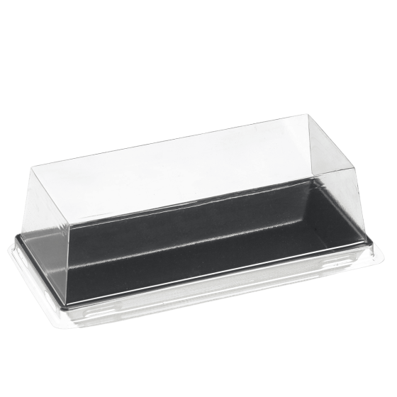 Couvercle RPET pour assiette Quartz pulpe de canne 130x60mm