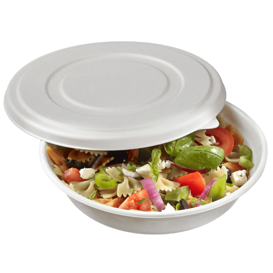 Couvercle pour assiette ronde pulpe de canne 1090 ml