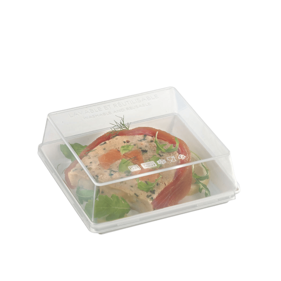 Couvercle PP pour assiette Quartz PP 130x130 mm
