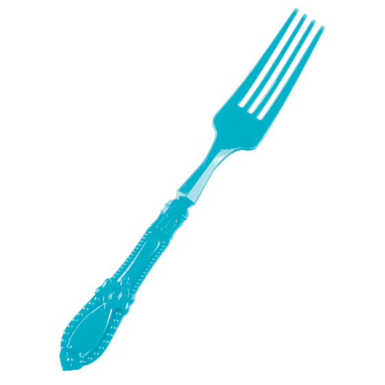 Mini fourchette Baroque bleu ciel PS - 12 paquets de 25