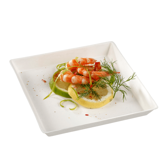 Piatto Quartz in polpa di canna laminato da 130 x 130 mm