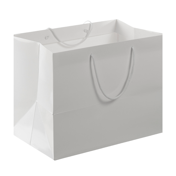 Borsa in carta verniciata bianca