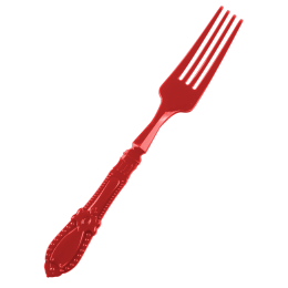 Mini fourchette Baroque rouge PS - 12 paquets de 25