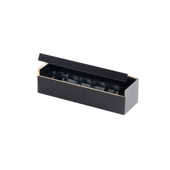 Astuccio in legno per 6 macaron con supporto